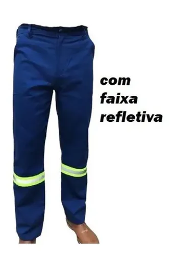 Calça Jeans com Faixa Refletiva - R Sete jeans Tam. 56 e 54