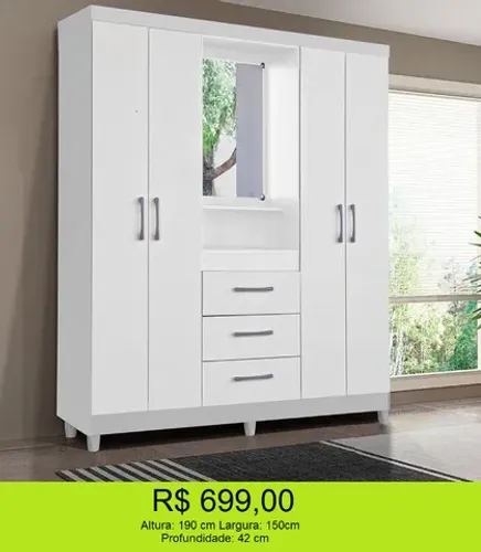 Guarda roupa com espelho