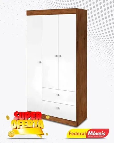 Guarda Roupa Infantil 3 Portas 2 Gavetas Super Lindo Fazemos Entrega