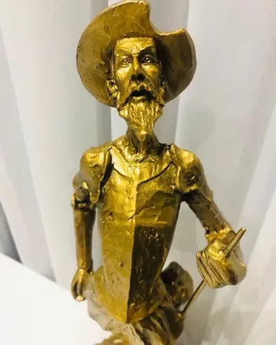 Estátua Don Quixote Escultura Em Resina Enfeite Biblioteca