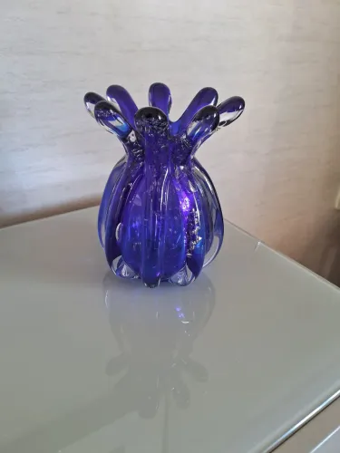 Vaso Decorativo de Vidro Azul