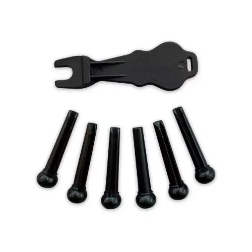 Jogo de Pinos Plásticos Liverpool P/ Violão Aço Preto AC2989