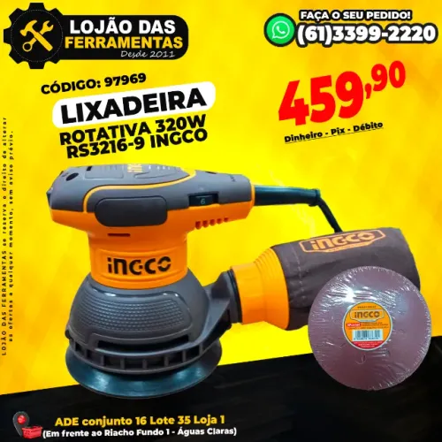Lixadeira Rotativa 320w RS3216-9 Ingco