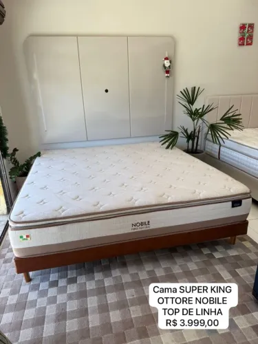 Colchão KING + BASE BOX SLIM TOP - Entrego!