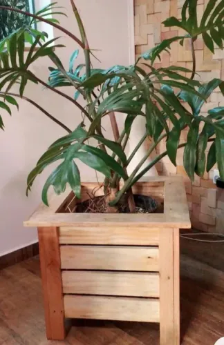 Cachepot de madeira para plantas