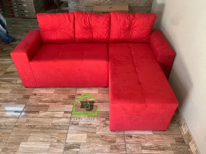 Sofá Simples Popular Novo Vermelho 