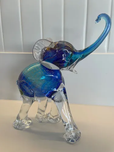 Escultura de elefante em vidro Murano 