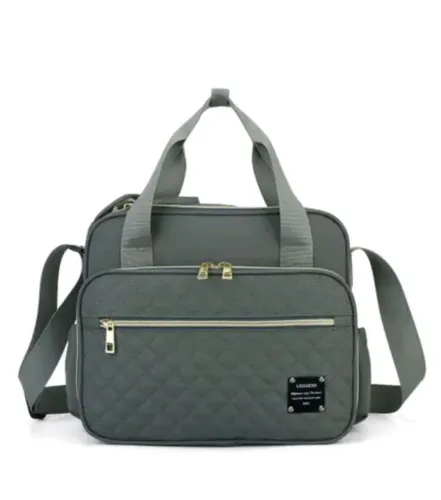 Bolsa Maternidade Cinza com Design Moderno lequeen