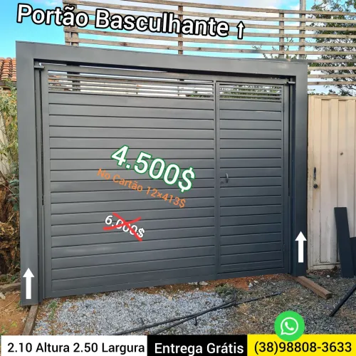 Portão Basculhante 2,10x3.00 - Entrega Grátis!