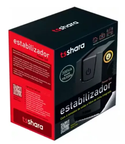 Estabilizador Powerest Ts Shara 300va 4 tomadas Bivolt