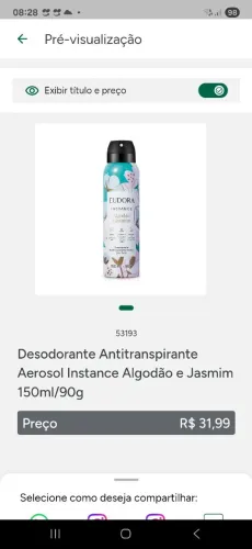Desodorante Antitranspirante Aerosol Instance Algodão e Jasmim