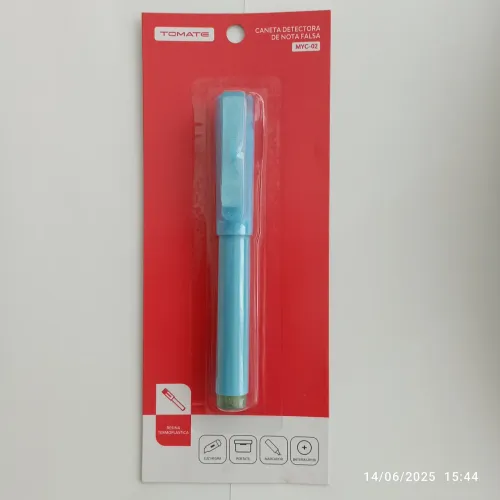 Caneta Detectora de Notas Falsas TOMATE MYC-02