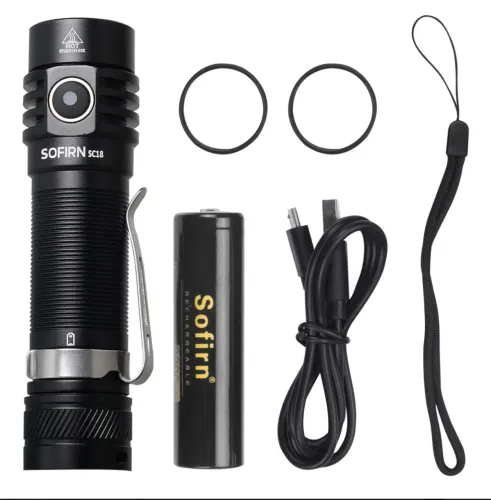 Lanterna Sofirn Sc18 1800 Lúmens Tática 217 Metros Lanterna Preto