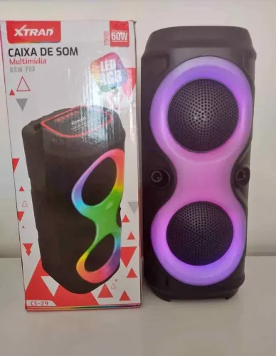 Caixa de som bluetooth 50W Portátil com luzes vibrantes 