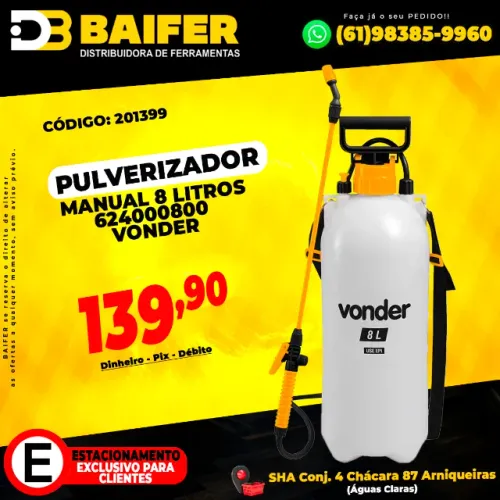 Pulverizador Manual 8 Litros 624000800 Vonder