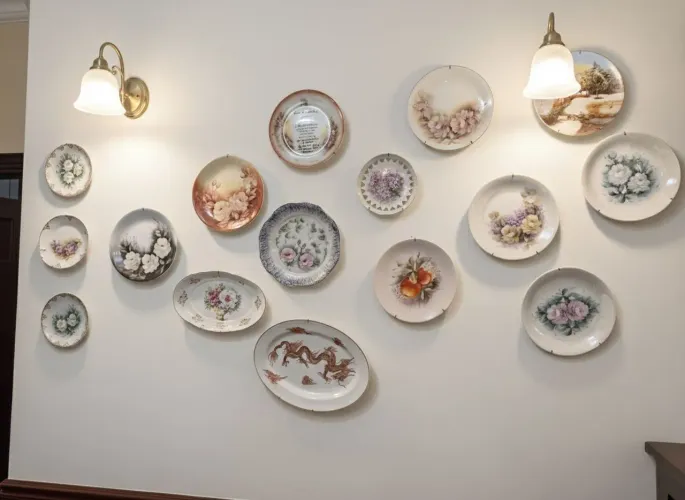 Pratos de porcelana pintados à mão