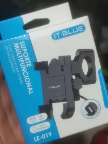 Suporte de celular p Moto/Bike -BLUE  com carregamento USB