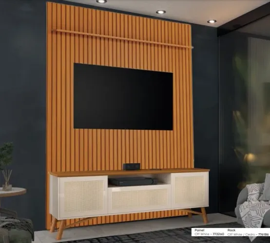 Painel Arbo + Rack Darín Cedro tt87