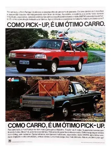 Ford Pampa 1.8 S e Pampa 4x4 - Propaganda Antiga de Revista