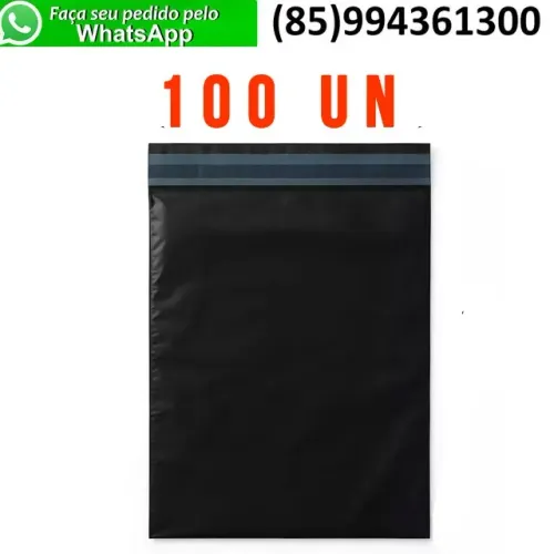 Kit 100 Envelope Plástico de Segurança Cinza Opaco 26x36cm Embalagem Para Envio
