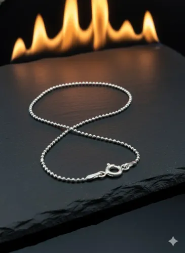 Pulseira Prata 925 Legítima Feminina Original - Bolinha Fina - Prata Pura Fecho Argola