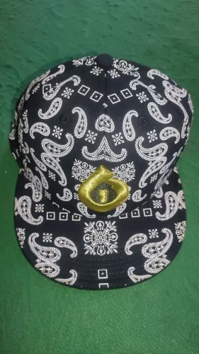 Boné aba reta Flat Sixsixone original - Preto com Branco (NOVO)