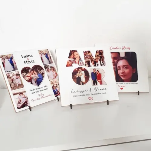 Azulejo cerâmica personalizado com foto casal dia dos namorados