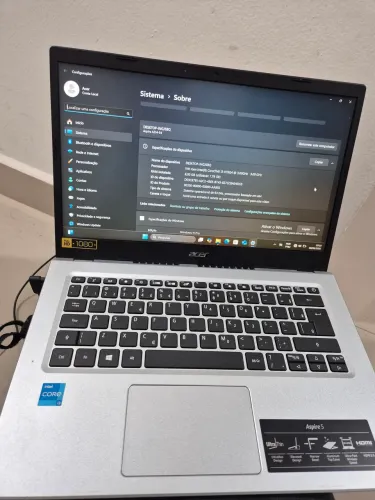 Notebook Acer Aspire 5 i3 11gen 8gb 240ssd leia*