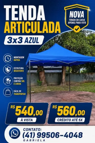 Tenda Articulada 3x3 Gazebo, NOVO