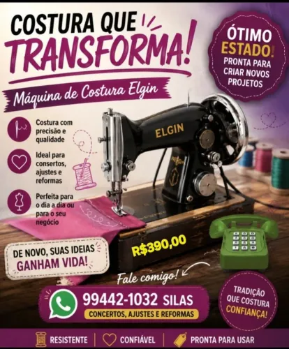 MÁQUINA DE COSTURA ELGIN EXCELENTE ESTADO