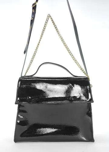 Bolsa Tranversal Vinil Preta