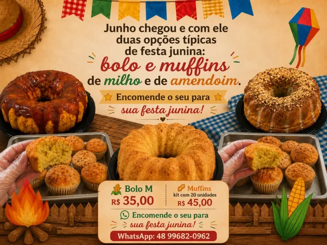 Bolos e muffins festa junina