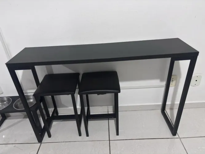 Aparador 120cm com 2 Banquetas Baixas - Conjunto | com pequenas avarias