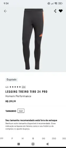 Calça treino adidas legging G