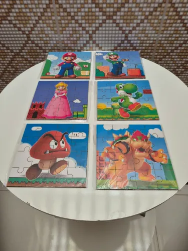 Kit Quebra-cabeça Super Mario 6 Jogos com 16 Peças cada!