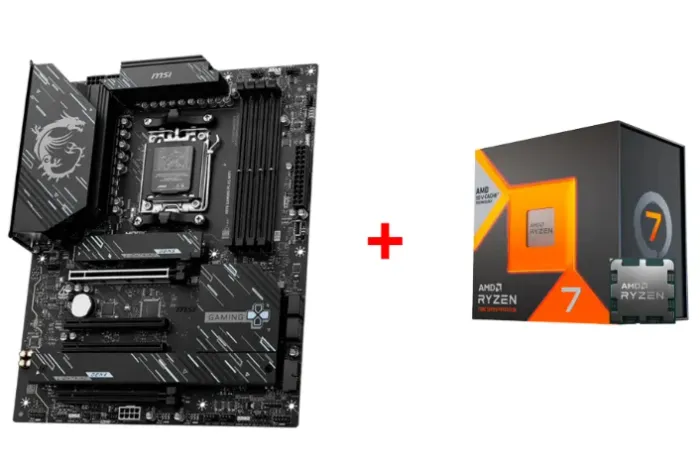 Kit Placa-Mãe MSI X870E GAMING + Ryzen 7800X3D