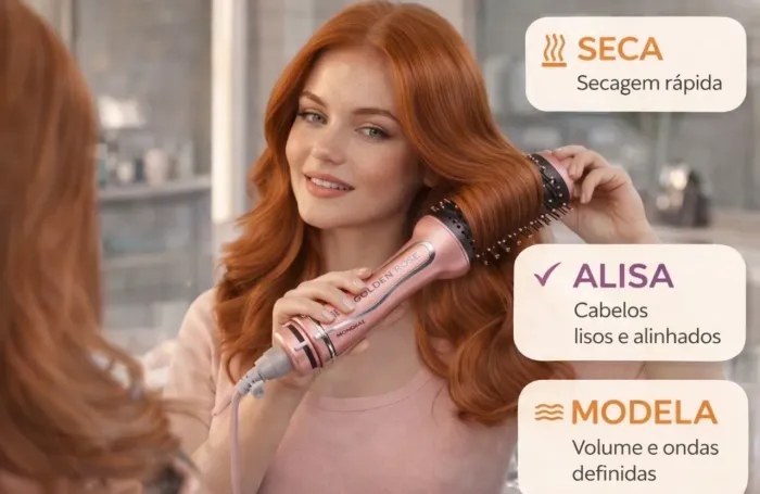 Escova Secadora Modial Golden Rose 1200w 