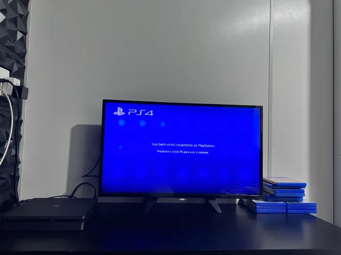 PS4 Slim 1TB + Controle Original + GTA V + Red Dead 2 + FIFA 23