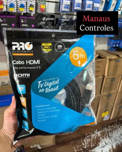 Cabo Hdmi de 5 Metros Pro Eletrônic Ultra HD 4K