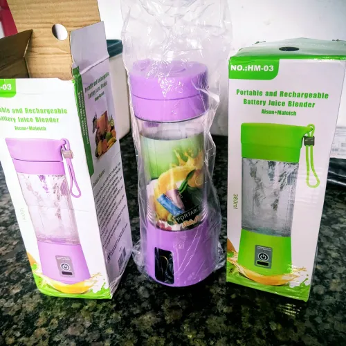 Kit 2 mini liquidificador elétrico portátil recarregável 