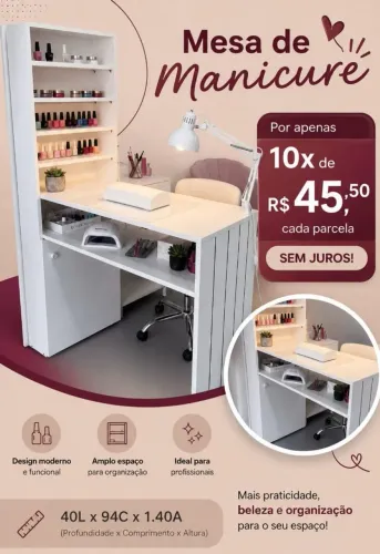 Mesa de manicure em mdf