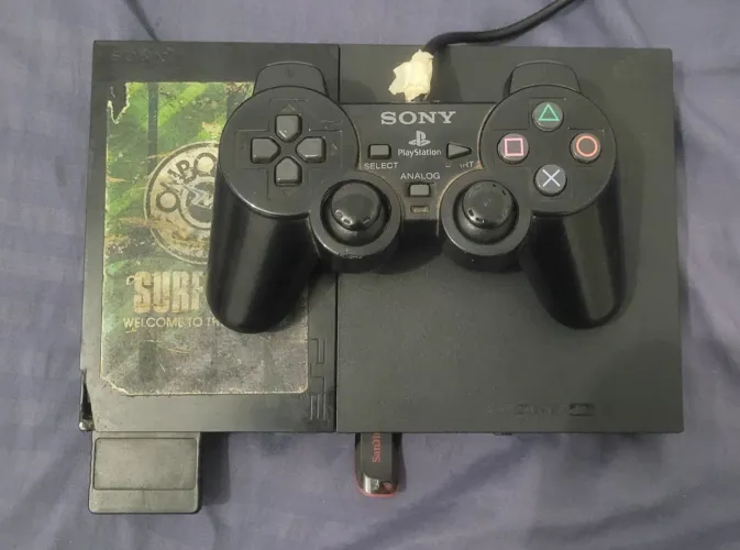 Ps2 slim 1 controle e jogos