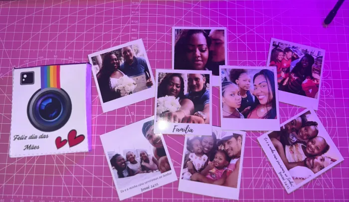Kit 12 fotos polaroid com ímã para geladeira personalizada + Caixinha