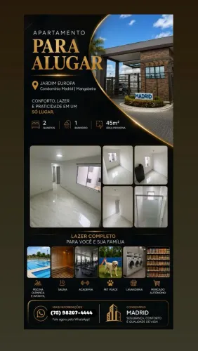 Alugo apartamento no Jardim Europa condomínio Madrid bairro mangabeira