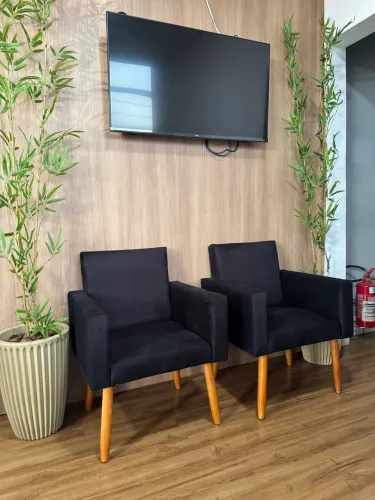 Kit 2 Poltronas Sala Estar Conforto Para Clínica Escritório