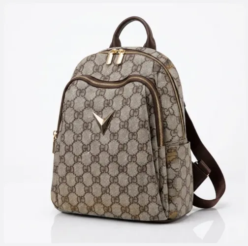 Mochilinha Feminina Casual Estampa Monograma -Bolsa Estilo e Praticidade Para a Sua Rotina