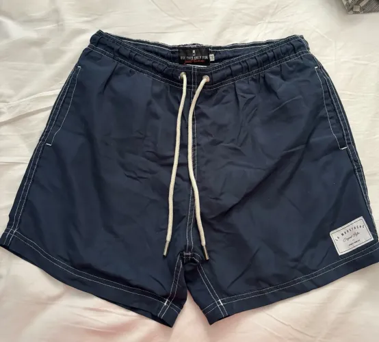Short de Praia La Moustache Azul-Marinho com Forro Interno, Tam. M