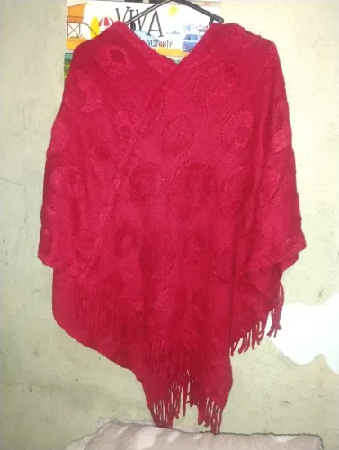 poncho pra inverno vermelho 36