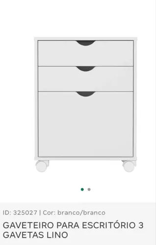 Criado mudo Tok Stok branco com gavetas