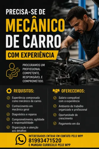 Vaga de Mecanico e ajudante 